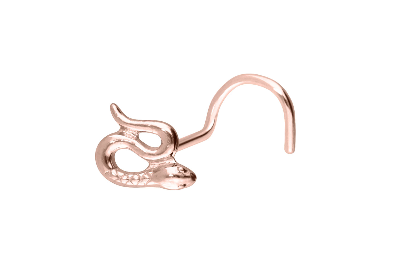 14/18 Karat Gold Nasenstecker Nasenpiercing Spirale SCHLANGE